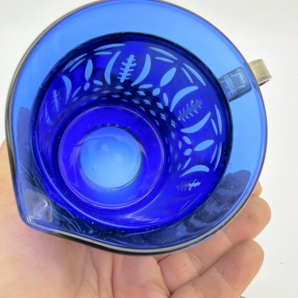 Avon Royal Sapphire Cobalt Blue Glass Creamer & Sugar Bowl Set VTG